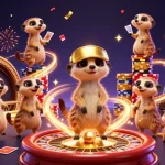 Celebrate wins at crazyvegas casino real money casino australia with vibrant meerkats in a dynamic casino scene.